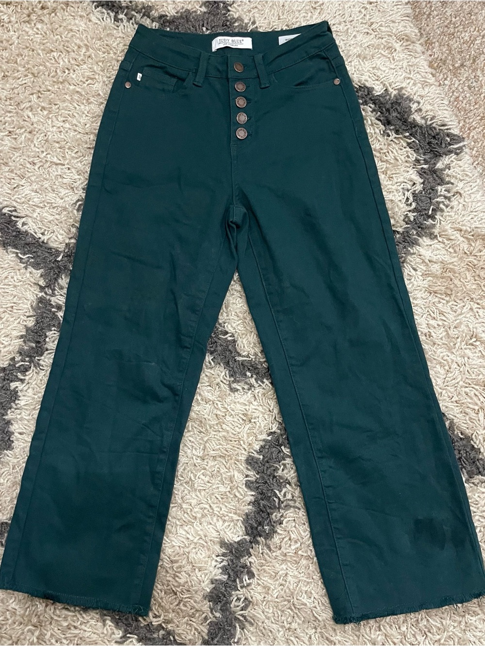 Judy Blue Wide-Leg Jeans in Teal Green